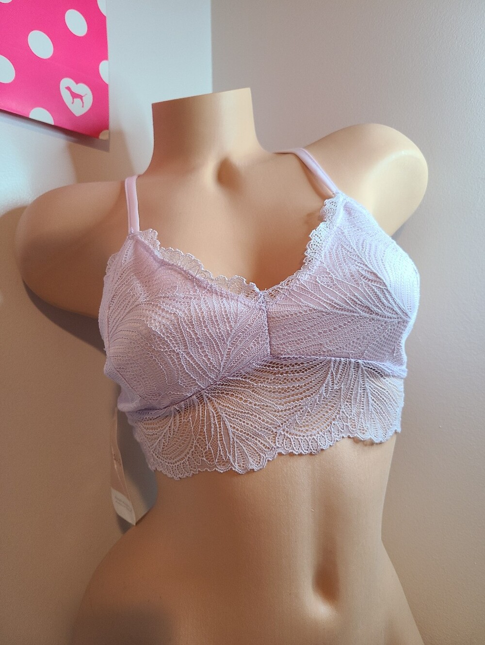 Blāshe Light Lilac Lace Classic Strappy Back Bralette Size M - NWT